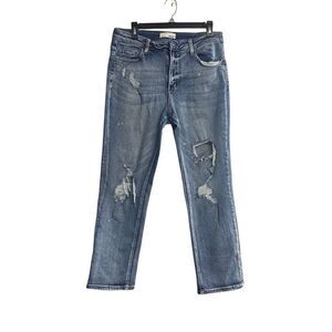 VERVET‎ Women’s Distressed Destroyed Stretch Boyfriend Jeans W30 L 27 Blue